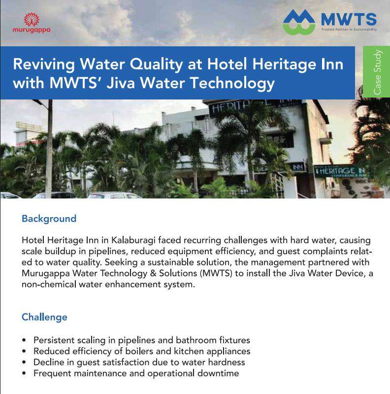 Reviving Water Quality at Hotel Heritage Inn with MWTS' Jiva Water Technology