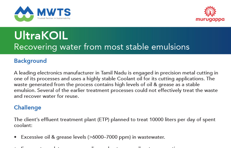 UltraKOIL Recovering water from most stable emulsions