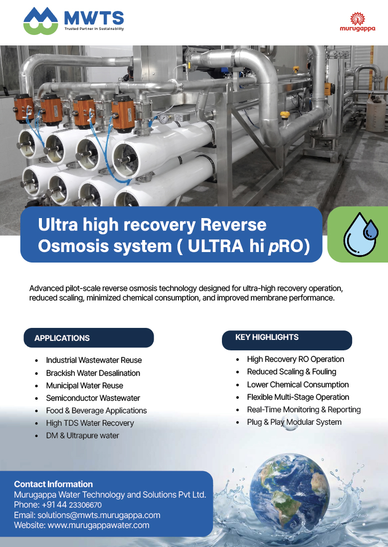 Ultra high recovery Reverse Osmosis system ( ULTRA hi pRO)